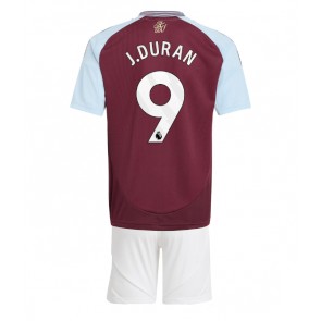 Billiga Aston Villa Jhon Duran #9 Hemmatröja Barn 2024-25 Kortärmad (+ Korta byxor)